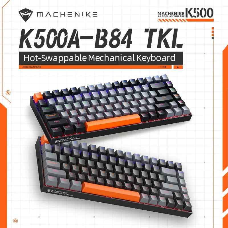 Machenike K500A-B84 Mechanical Keyboard 75% Hot-Swappable Wired Gaming Keyboard