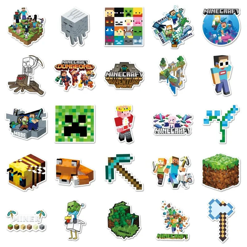 50pcs Game Minecraft Cartoon Graffiti Stickers