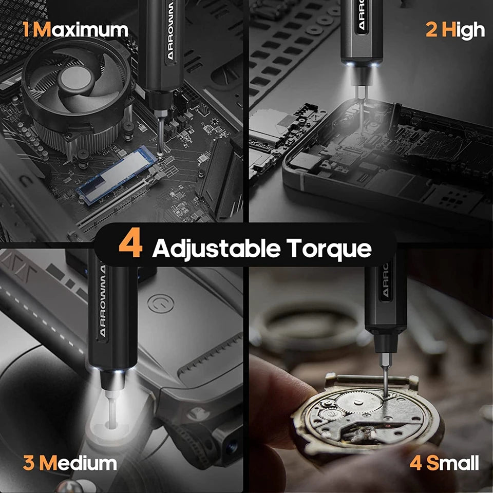 ARROWMAX Mini Electric Screwdriver Set Ideal for PC Builders