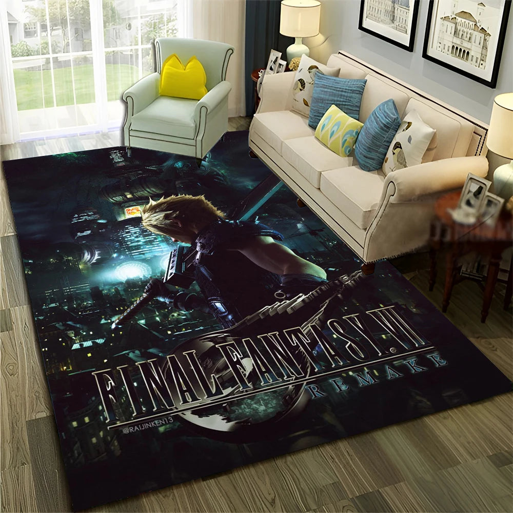 Large 3D Final Fantasy Carpet Rug – HD Gamer Decor