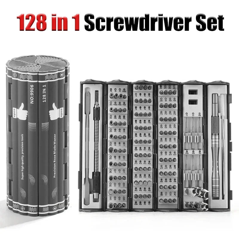 128-Piece Folding Screwdriver Set