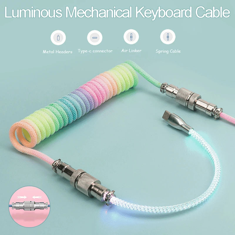 Keyboard Cable RGB Dazzling Glowing Mechanical Keyboard