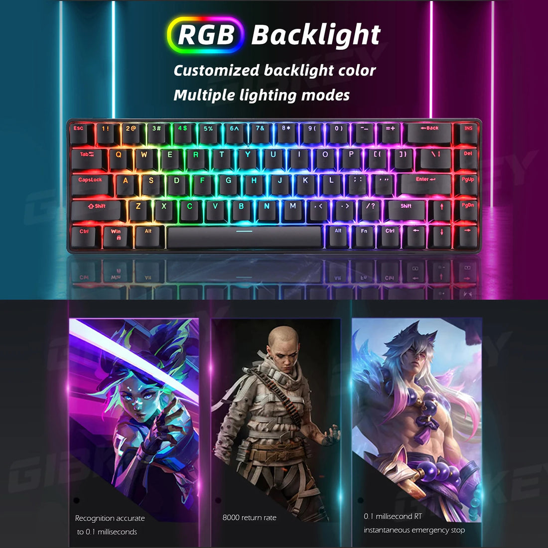 RGB Gaming Mechanical Magnetic Axis Keyboard 8K Return Rate