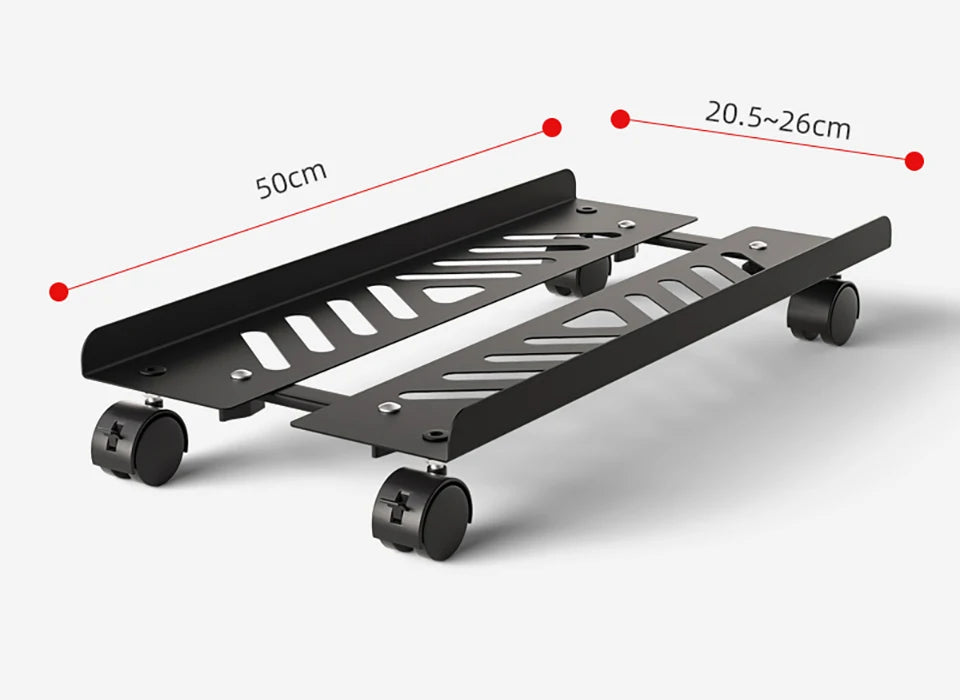 Adjustable PC Tower Stand with Wheels