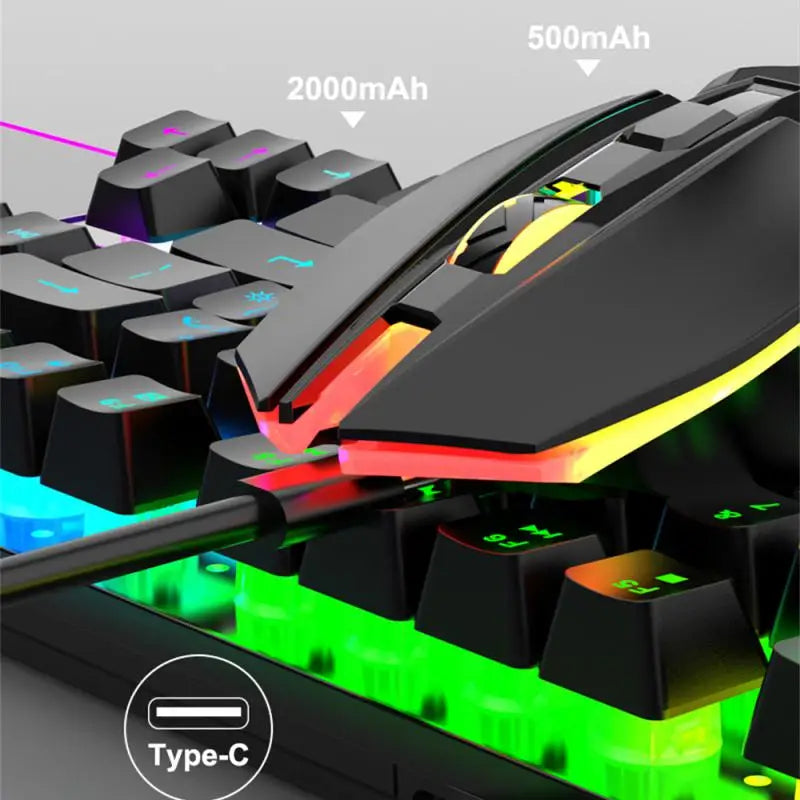 RYRA 2.4G Wireless - RGB Gaming Keyboard and Mouse Set