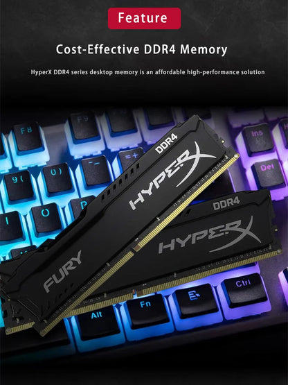 HyperX Fury Memoria DDR4 8GB 16GB 32GB RAM 3600MHz 3200MHz 2666MHz 2400MHz 2133MHz Desktop RAM 1.2V DIMM PC-21300 25600