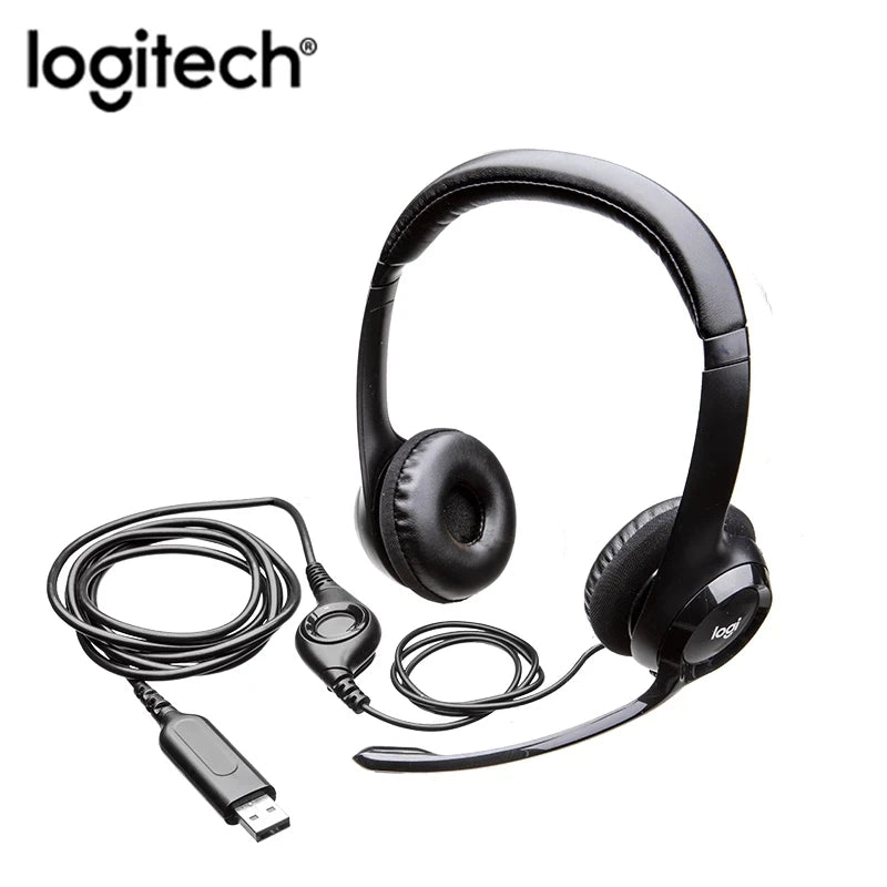 Logitech H390 USB Wired Headset Stereo Headphones with Noise-Cancelling Microphone For PC/Mac/Laptop