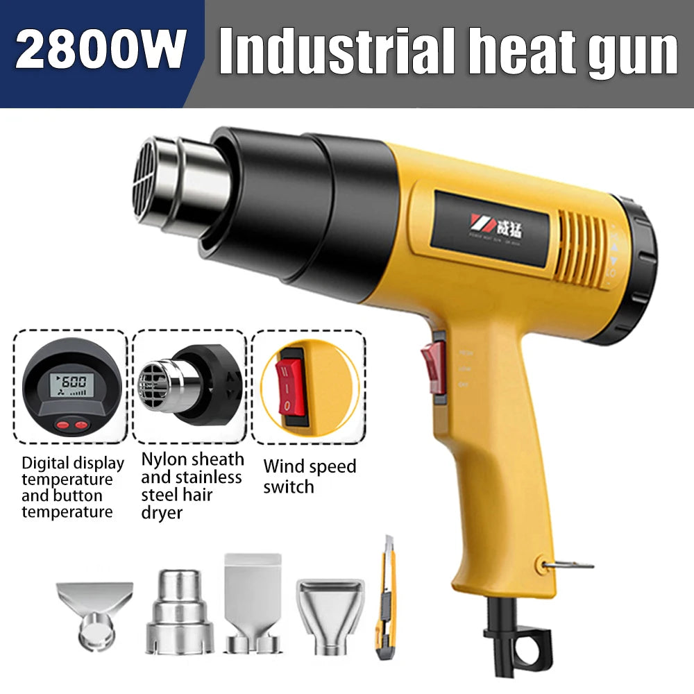 Compact 110V Heat Gun – Adjustable LCD with 4 Nozzles