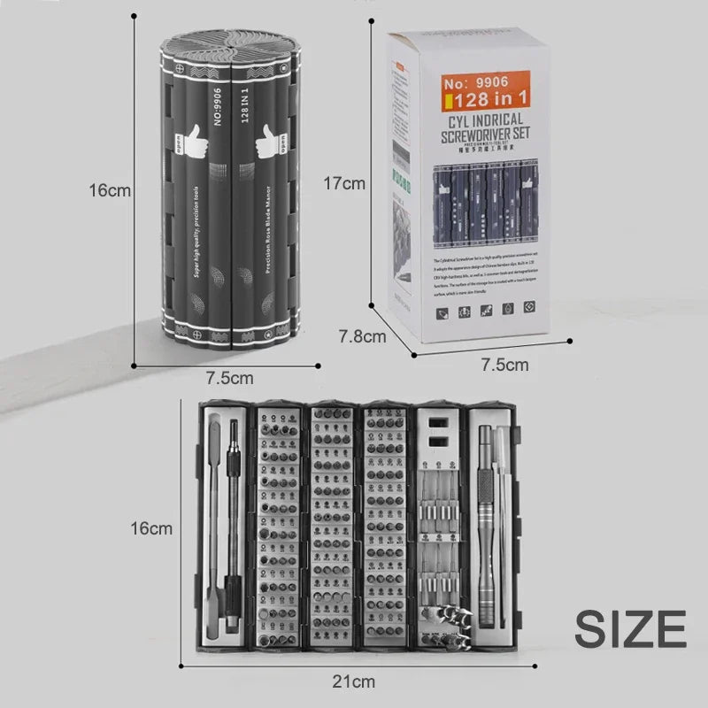 128-Piece Folding Screwdriver Set