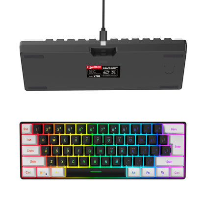 Wired RGB Gaming Keyboard and Mouse Combo – 61 Key White &amp; Black Backlit Set for Gamers, Perfect for PUBG &amp; Esports