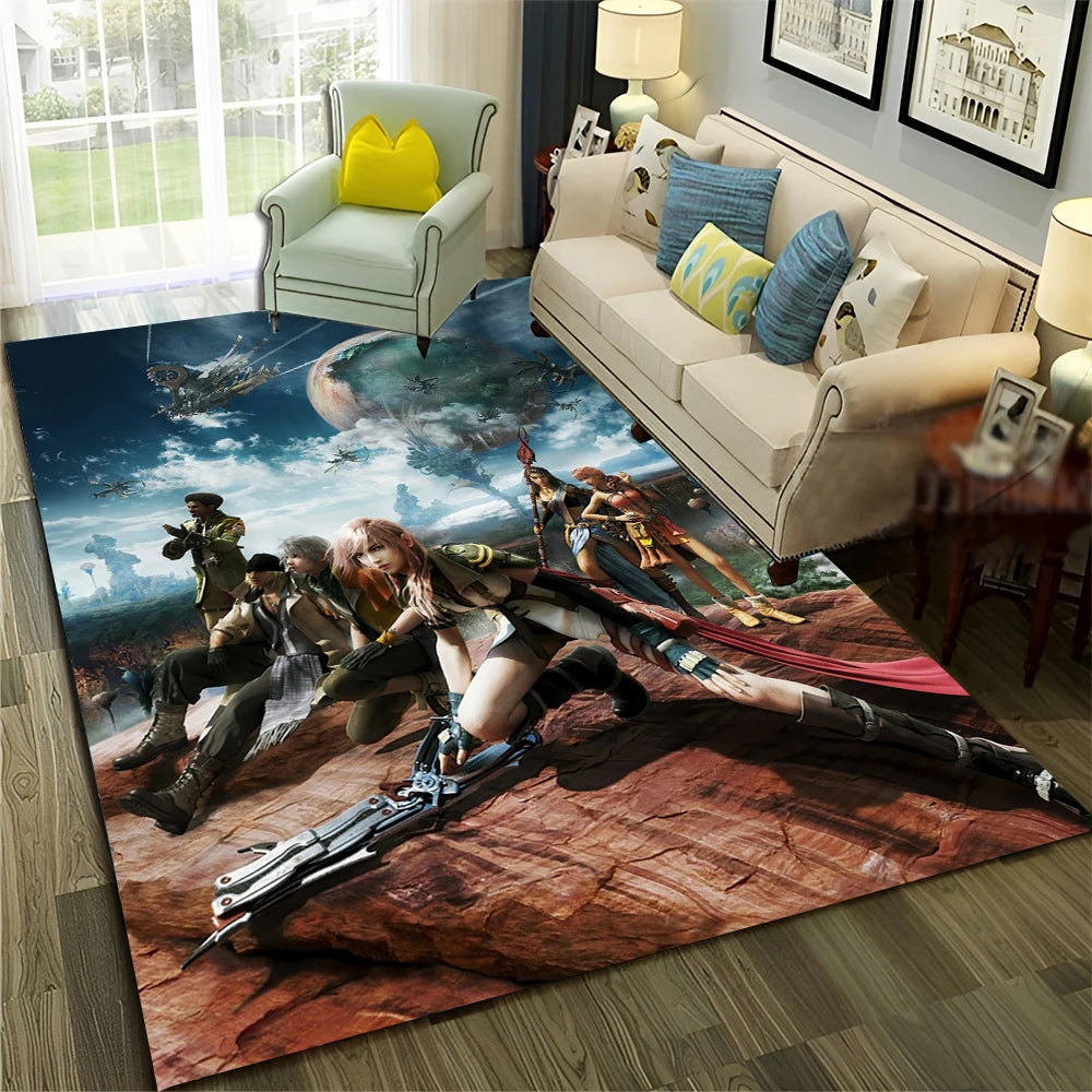 Large 3D Final Fantasy Carpet Rug – HD Gamer Decor