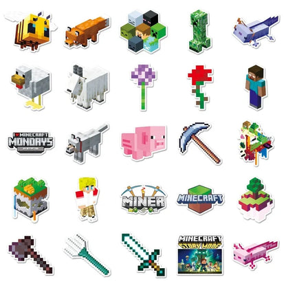 50pcs Game Minecraft Cartoon Graffiti Stickers