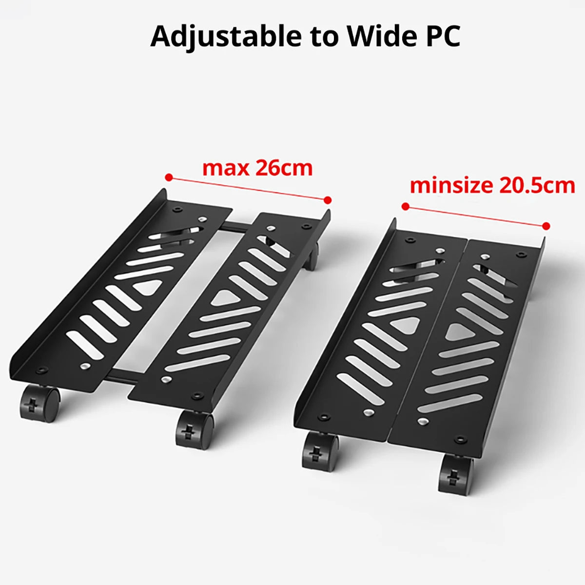 Adjustable PC Tower Stand with Wheels