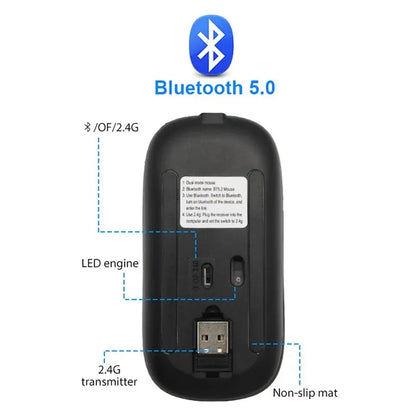 Wireless RGB Rechargeable Bluetooth PC 3600DPI Mouse