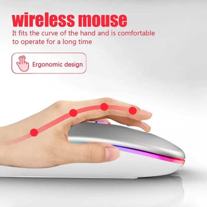 Wireless RGB Rechargeable Bluetooth PC 3600DPI Mouse