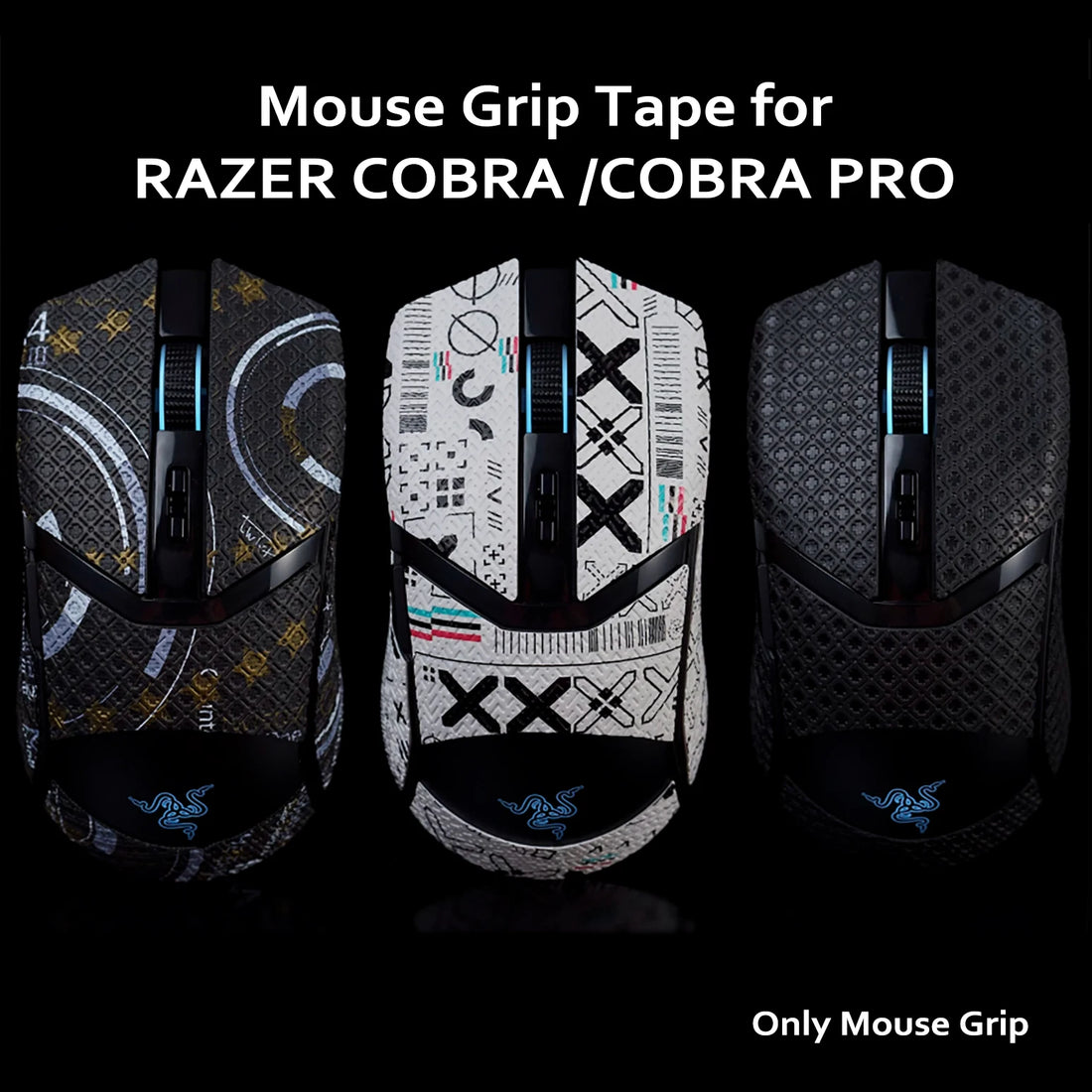 BTL Mouse Grip Tape Skate Lizard Skin Sticker For RAZER COBRA PRO