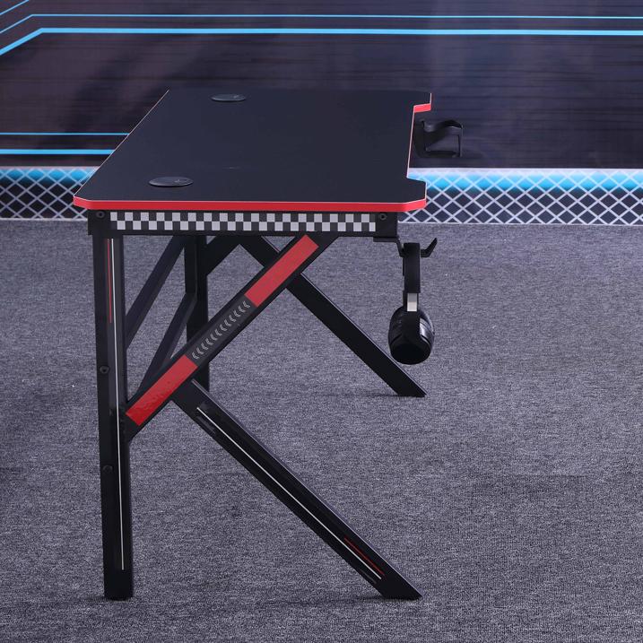 Gaming Desk - K-Shaped Legs Black 140cm