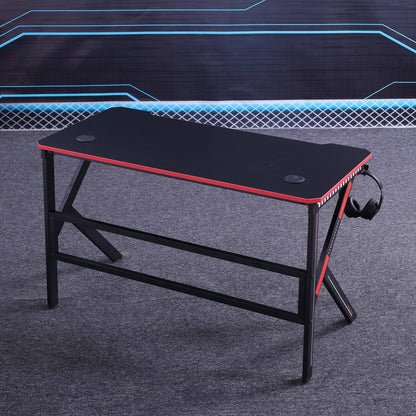 Gaming Desk - K-Shaped Legs Black 140cm