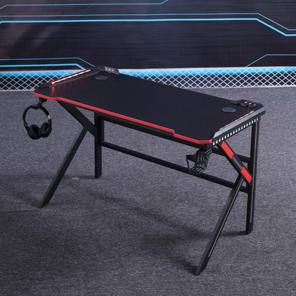 Gaming Desk - K-Shaped Legs Black 140cm