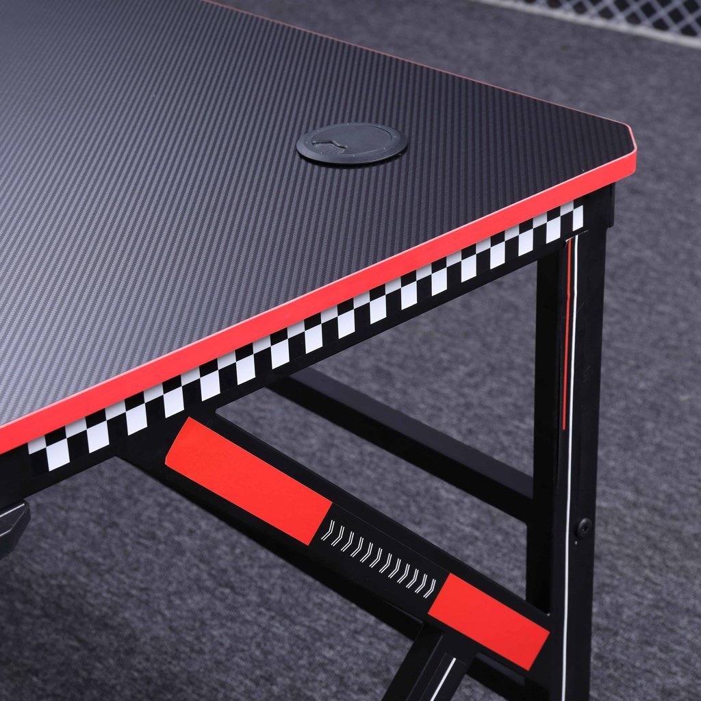 Gaming Desk - K-Shaped Legs Black 140cm