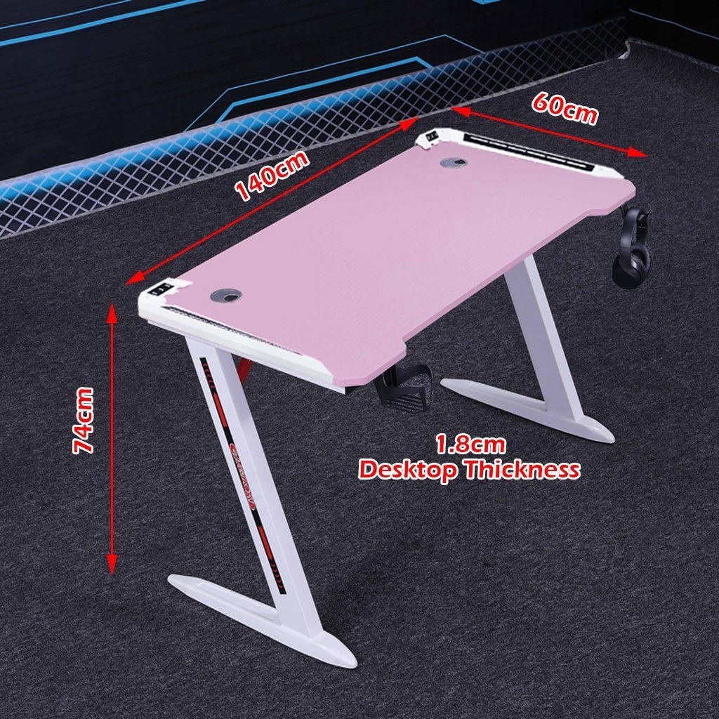 140cm RGB Gaming Desk Desktop - Pink