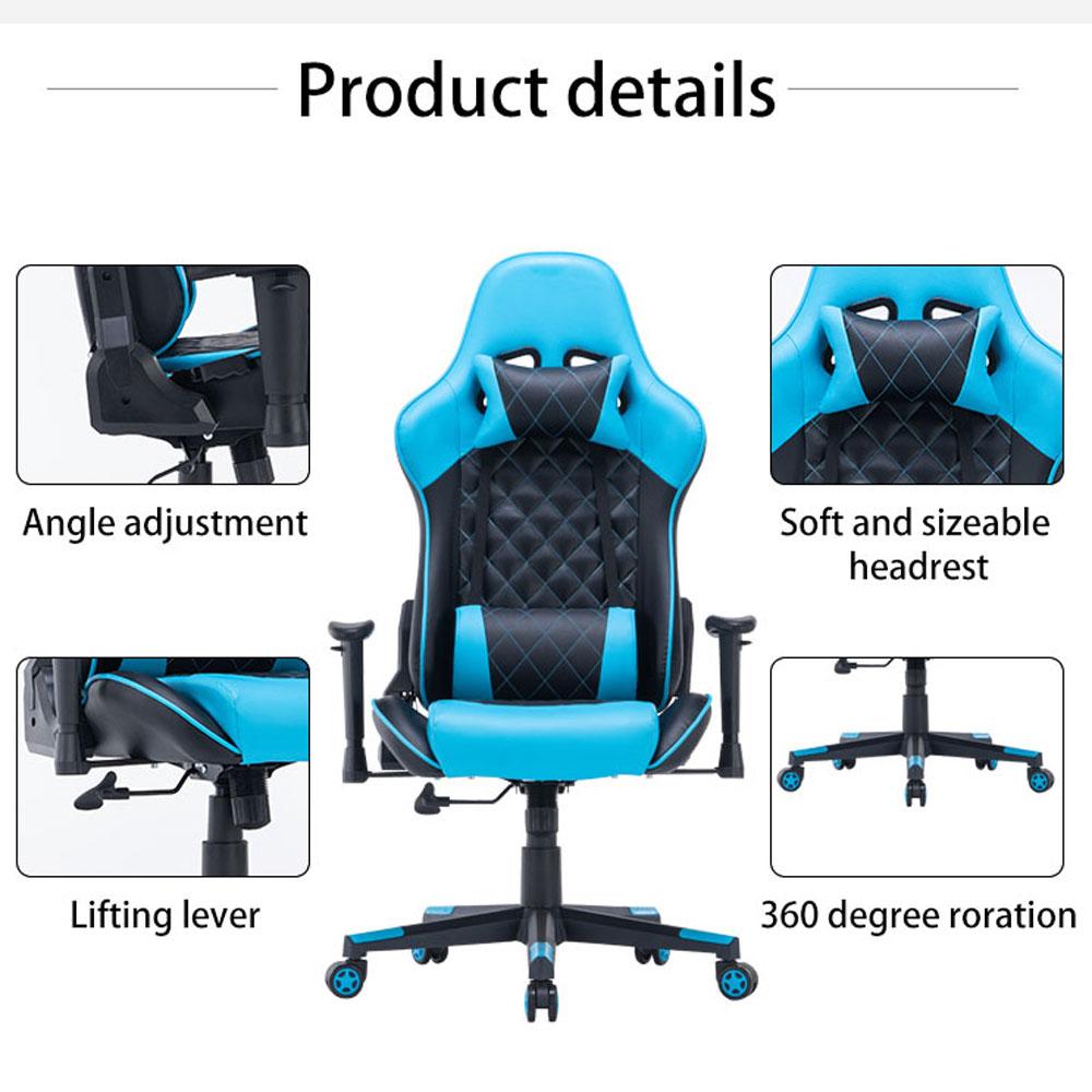 Gaming Chair Ergonomic 165° Reclining with Footrest Green/Black