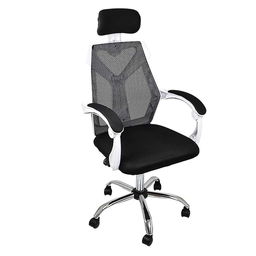 Gaming Chair Mesh Back Foam Seat - White