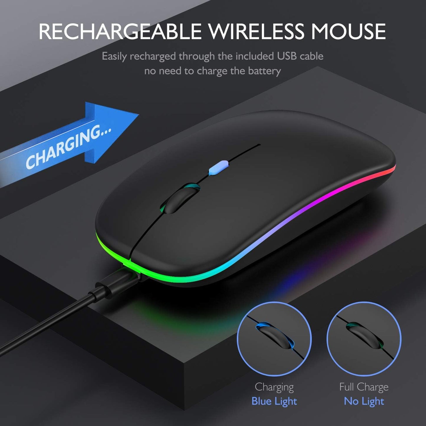 Bluetooth Dual Mode Wireless Mouse for MacBook Air/MacBook pro Chromebook Laptop PC