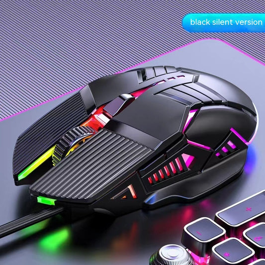 Wired Mouse 6D Colorful Dazzling E-Sports Games Office Mute Luminous Mouse