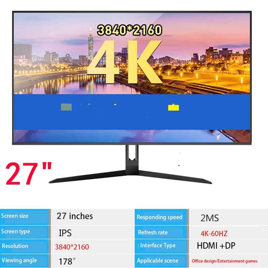 4K Resolution 27 Inch 144HZ 165 HZ Uhd Monitors Set Pc Desktop Curved Gaming Monitor,Pc Gamer,Lcd Monitor for Office and Game